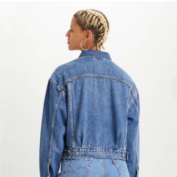 LEVIS LADIES 100% JEAN JACKET MADE FROM PJ COTTONIZED HEMP. JACKET IS SIZE XS - Picture 3 of 7